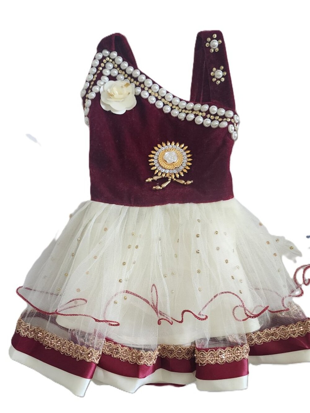 Baby Girl Festive and Party Dress - Red